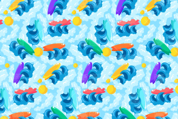 Download Surfing Adventure Seamless Pattern - Adventure Collection