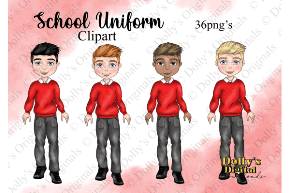Download School Boy Red Uniform Character Art - Character art Collection